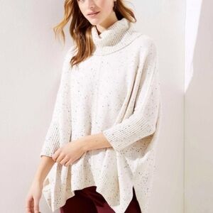 Loft flecked poncho sweater XS